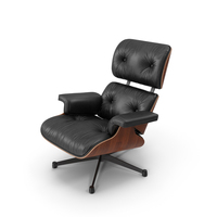 Eames Lounge Chair Walnut Black PNG & PSD Images