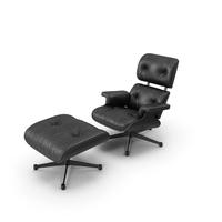 Eames Lounge Chair Black With Ottoman PNG & PSD Images