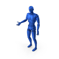Blue Robot Man Surprise Pose PNG & PSD Images