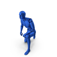 Blue Robot Man On A Knee PNG & PSD Images