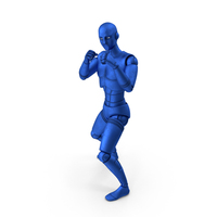 Blue Robot Man Punching PNG & PSD Images