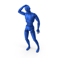 Blue Robot Man Scratching Head PNG & PSD Images