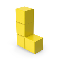 Yellow Tetris L Block PNG & PSD Images