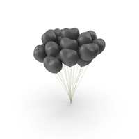 Heart Balloons Party Black PNG & PSD Images