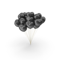 Heart Balloons Party Black Shine PNG & PSD Images