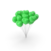 Heart Balloons Party Green PNG & PSD Images