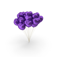 Heart Balloons Party Purple Shine PNG & PSD Images