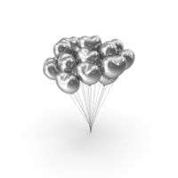 Silver Heart Party Balloons PNG & PSD Images