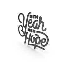 Black New Year New Hope Sign PNG & PSD Images