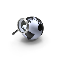 Globe With Magnifying Glass PNG & PSD Images