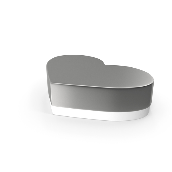 HEART BOX SILVER WHITE PNG & PSD Images