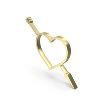 Love Heart Valentine Gold PNG & PSD Images
