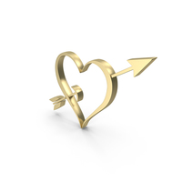 Valentine Love Heart Gold PNG & PSD Images