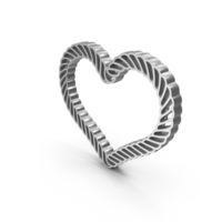 Heart Rope Frame Valentine Silver PNG & PSD Images