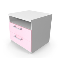 儿童房间PNG和PSD图像的粉红色床头柜