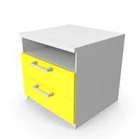Yellow Bedside Table for Children's Room PNG & PSD Images