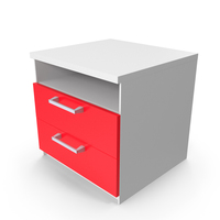 Red Bedside Table for Children's room PNG & PSD Images