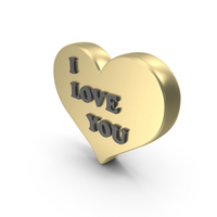 Gold I Love You Sign PNG & PSD Images