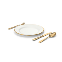 Gold Plate Setting PNG & PSD Images