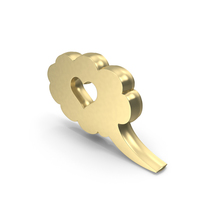 Speech Bubble Cloud Gold PNG & PSD Images