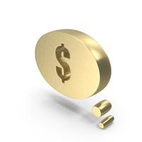 Gold Dollar Circle Speech Bubble PNG & PSD Images