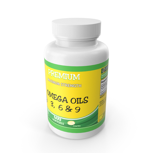 Omega Oil Supplement Bottle PNG & PSD Images