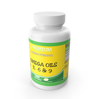 Omega Oil Supplement Bottle PNG & PSD Images