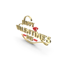Gold Happy Valentines Day Sign PNG & PSD Images