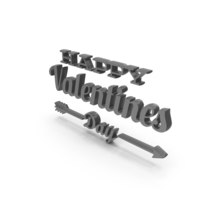Happy Valentines Day Arrow Love Black PNG & PSD Images