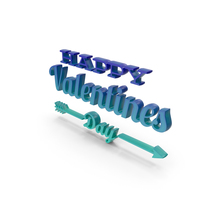 Blue Happy Valentines Day Arrow Sign PNG & PSD Images