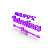Purple Happy Valentines Day Sign With Arrow PNG & PSD Images