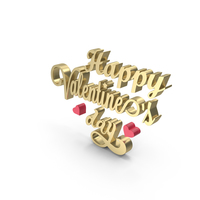 Happy Valentines Day Heart Gold PNG & PSD Images