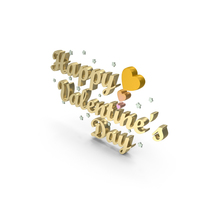 Gold Valentines Day Sign PNG & PSD Images