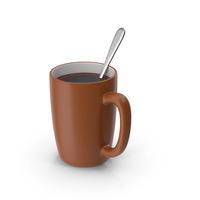 Brown Coffee Cup With Spoon PNG & PSD Images