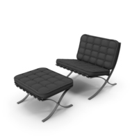 Mies Van Der Rohe Barcelona Chair and Ottoman PNG & PSD Images