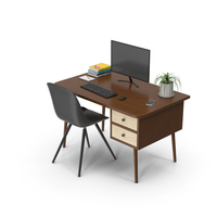 Home Office Desk Set PNG & PSD Images