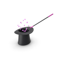 Pink Magic Hat With Stars PNG & PSD Images
