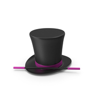 Pink Magic Hat With Stick PNG & PSD Images