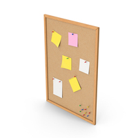 Wooden Pinboard With Notes PNG & PSD Images