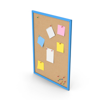 Blue Pinboard With Notes PNG & PSD Images