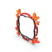 Orange Butterfly Frame PNG & PSD Images