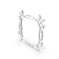 Butter Fly Frame White PNG & PSD Images