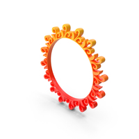 Orange Royal Design Circular Frame PNG & PSD Images