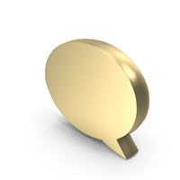 Golden Circular Speech Bubble PNG & PSD Images