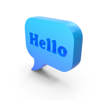 Blue Hello Chat Bubble PNG & PSD Images