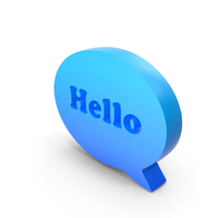 Blue Hello Chat Speech Bubble PNG & PSD Images