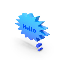 Blue Hello Star Speech Bubble PNG & PSD Images