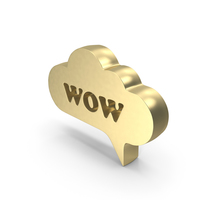 Golden Wow Chat Speech Bubble PNG & PSD Images