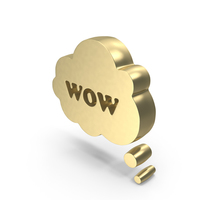 Golden Wow Cloud Speech Bubble PNG & PSD Images