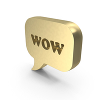 Golden Wow Square Speech Bubble PNG & PSD Images